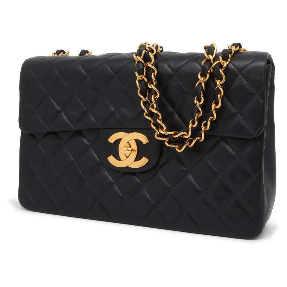 Chanel Big Matelasse Chain Bag Coco Mark W Chain Black